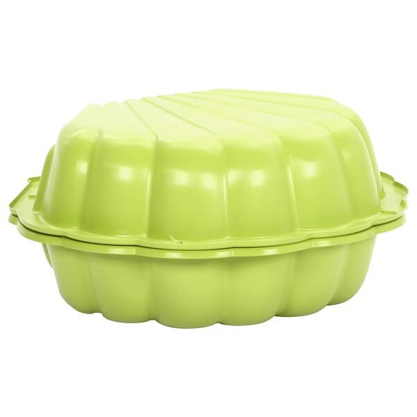 vidaXL Gropi de nisip, 2 buc., verde, 77x87x21 cm, plastic