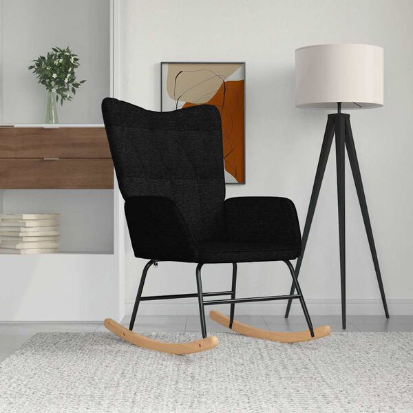 vidaXL Scaun balansoar, negru, material textil