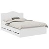 vidaXL Cadru de pat cu sertar Alb 140 x 190 cm Lemn Ingineresc