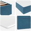 vidaXL Pat cu storage cu saltea Albastru &icirc;nchis 200 x 200 cm Catifea