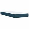 vidaXL Pat box spring cu saltea, albastru &icirc;nchis, 90x200 cm, catifea