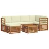 vidaXL Seturi de canapele 7 pcs Natural și Crem Lemn Solid de Acacia