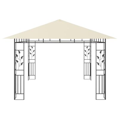 vidaXL Pavilion cu plasă anti-țânțari & lumini LED crem 4x3x2,73m