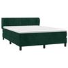 vidaXL Pat box spring cu saltea, verde &icirc;nchis, 140x200 cm, catifea