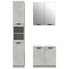 vidaXL Set dulapuri de baie, 3 piese, gri beton, lemn prelucrat