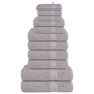 vidaXL Set prosoape FROGN 12 piese, gri, 360 g/m&sup2;