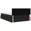 vidaXL Pat cu saltea și LED cu saltea Negru 140 x 200 cm țesătură
