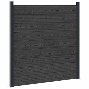 vidaXL Panou de Gardă WPC și Aluminiu Negru
