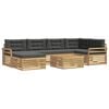 vidaXL Set de canapele de exterior 7 buc. Alb și antracit