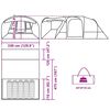 vidaXL Cort de camping tunel pentru 5 persoane, verde, impermeabil