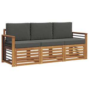 vidaXL Set de canapele de exterior 3 buc. 3-Locuri Natural și Antracit
