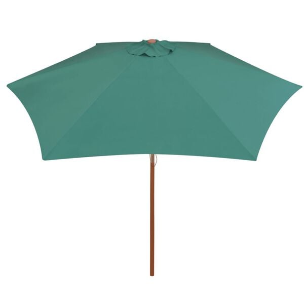 vidaXL Umbrelă de soare cu st&acirc;lp de lemn 270 x 270 cm, verde