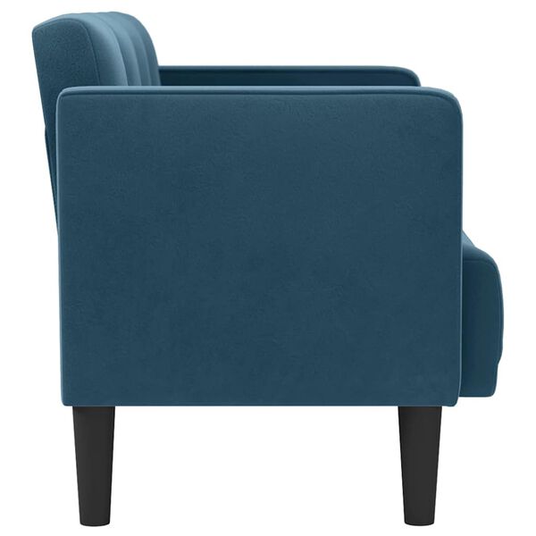 vidaXL Canapea loveseat, albastru, 111 cm, catifea