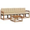 vidaXL Set de canapele de exterior 5 buc. Natural și Bej