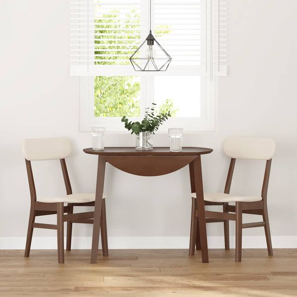 vidaXL Scaune sufragerie cu perne 2 buc. cauciuc din lemn masiv maro