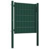 vidaXL Poartă de gard, verde, 100x81 cm, PVC și oțel