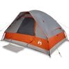 vidaXL Cort de camping pentru 4 persoane, gri/portocaliu, impermeabil