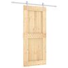vidaXL Ușă glisantă Natural și Alb 90 x 210 cm Lemn de Pin Solid