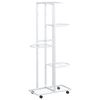 vidaXL Suport de flori cu 5 etaje, cu roți, alb, 44x23x100 cm, fier