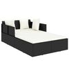 vidaXL Șezlong cu perne, negru, 182x118x63 cm, poliratan