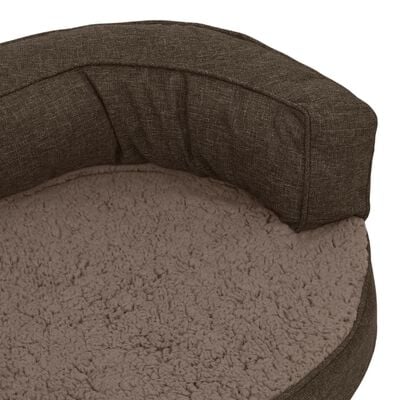 vidaXL Saltea ergonomică pat de câini maro 75x53 cm aspect in/fleece