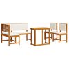 vidaXL Set de Bănci pentru Grădină 4 pcs Maro Lemn Solid de Acacia