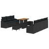 vidaXL Set de canapele pentru grădină cu pernă 10 pcs Negru