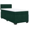 vidaXL Pat box spring cu saltea, verde &icirc;nchis, 100x200 cm, catifea