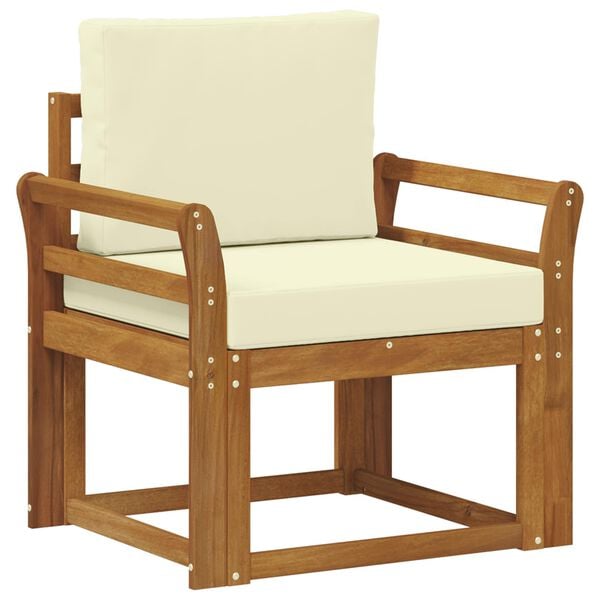 vidaXL Canapea de exterior Lemn de acacia solid și poliester natural