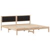 vidaXL Cadru de pat cu headboard Negru 200 x 200 cm Lemn de pin masiv