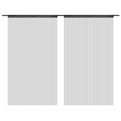 vidaXL Draperii cu franjuri, 2 buc., 100 x 250 cm, negru