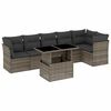 vidaXL Set canapele de grădină, 7 piese, cu perne, gri, poliratan