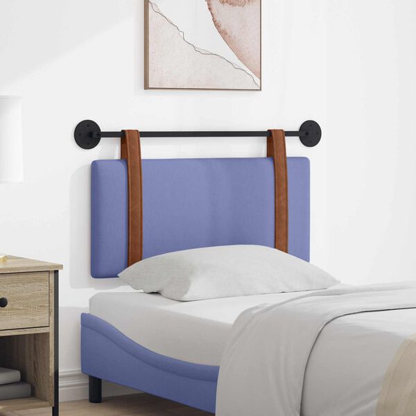 vidaXL Cap de pat suspendat Albastru Jeans 90 x 55 x 5 cm PU antic