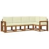 vidaXL Set de canapele de exterior 5 buc. Natural și Crem