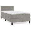 vidaXL Pat box spring cu saltea, gri deschis, 80x200 cm, catifea