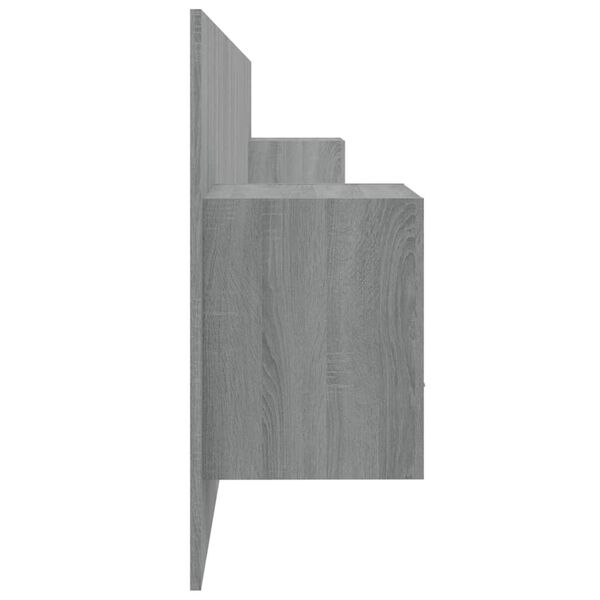 vidaXL Tăblie de pat cu dulapuri, gri sonoma, lemn prelucrat