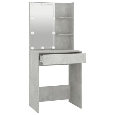 vidaXL Masă de toaletă cu LED, gri beton, 60x40x140 cm