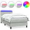 vidaXL Pat cu arcuri cu saltea și LED, gri deschis, 80x220 cm, catifea