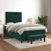 vidaXL Pat box spring cu saltea, verde &icirc;nchis, 120x190 cm, catifea