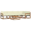 vidaXL Set de canapele de exterior cu pernă 6 pcs Natural și Crem