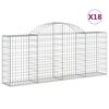 vidaXL Coșuri gabion arcuite 18 buc, 200x30x80/100cm, fier galvanizat