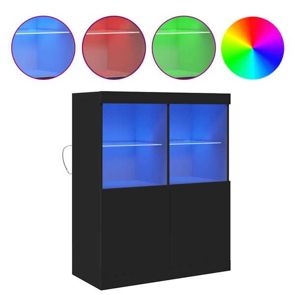 vidaXL Bufetă neagră 81x37x100 cm din lemn prelucrat