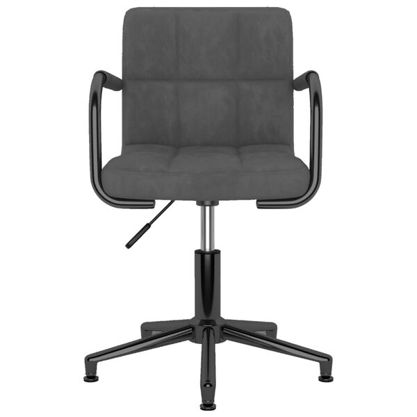 vidaXL Scaune de sufragerie pivotante, 6 buc, gri &icirc;nchis, catifea