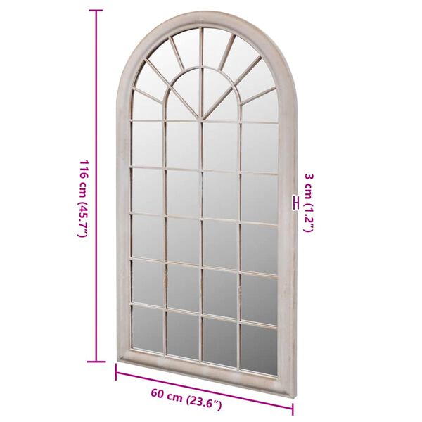 vidaXL Oglindă de grădină arcadă rustică 60x116 cm interior & exterior