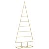 vidaXL Pom de Crăciun din metal Auriu 125 cm Oțel vopsit &icirc;n pulbere
