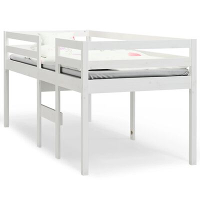 vidaXL Pat înalt de dormitor, alb, 80x200 cm, lemn masiv de pin