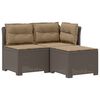 vidaXL Sofa de grădină cu 3 locuri, cu perne, aspect de rattan PP