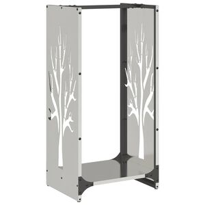 vidaXL Suport pentru lemne de foc 40x30x80 cm oțel inoxidabil