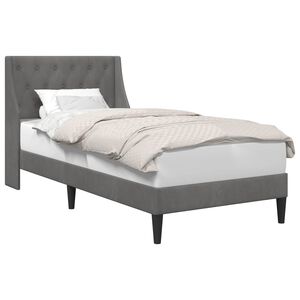 vidaXL Cadru de pat cu headboard Gri &icirc;nchis 90 x 190 cm Catifea