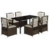 vidaXL Set mobilier de grădină cu perne, 7 piese, maro, poliratan